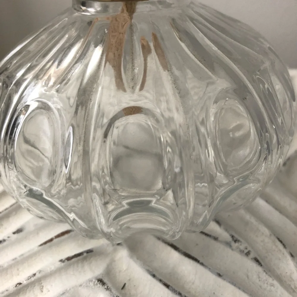 Lamplight Farms Vintage Oil Lamp Clear Glass with Thumbprint Pattern
